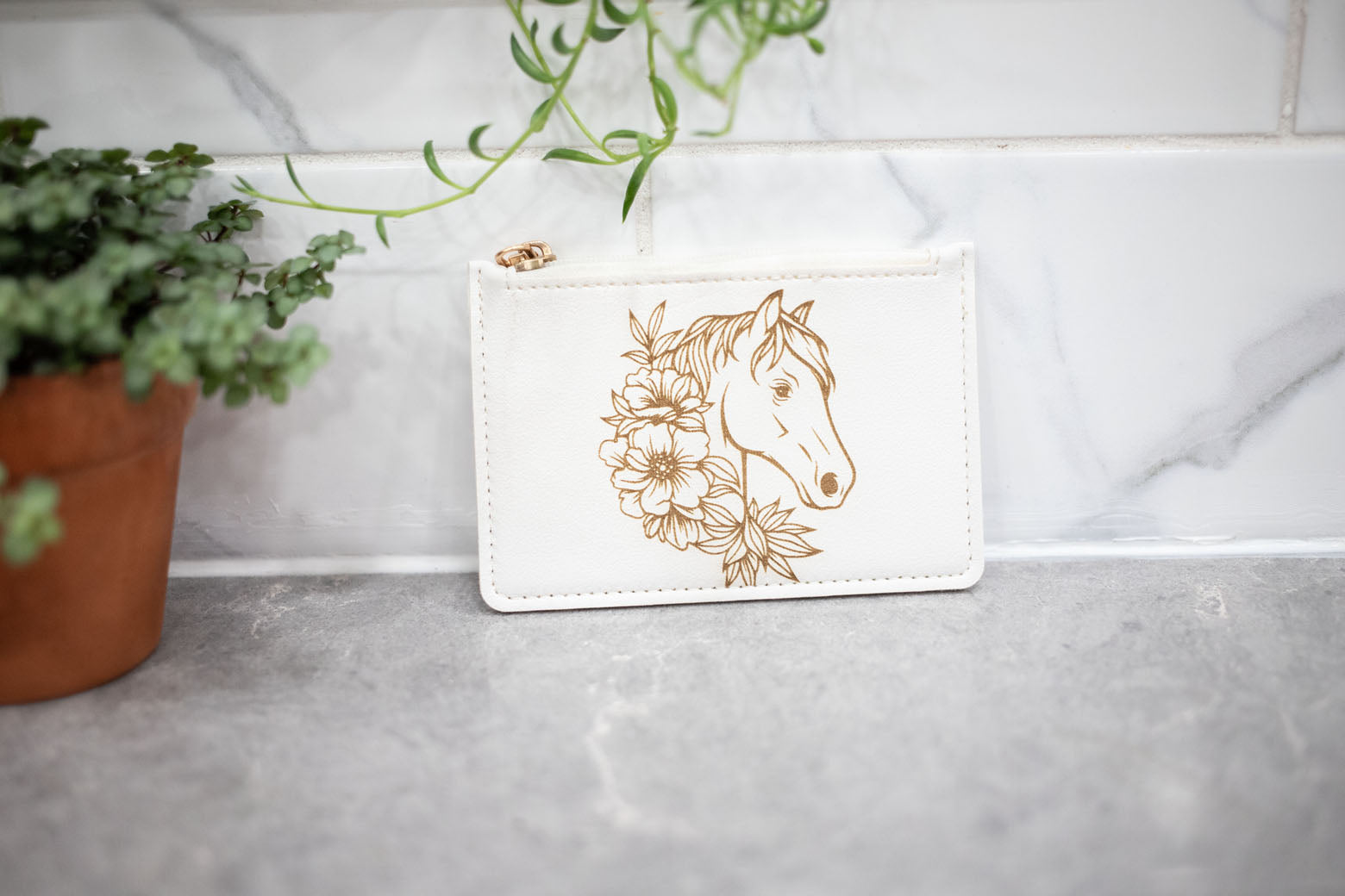 White Change Purse - Wallet-1