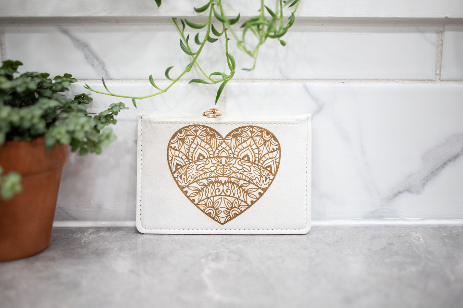 White Change Purse - Wallet-0